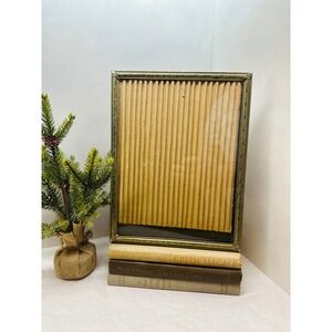 Vintage Stamped Brass Art Deco Frame 8X10 Velvet Back